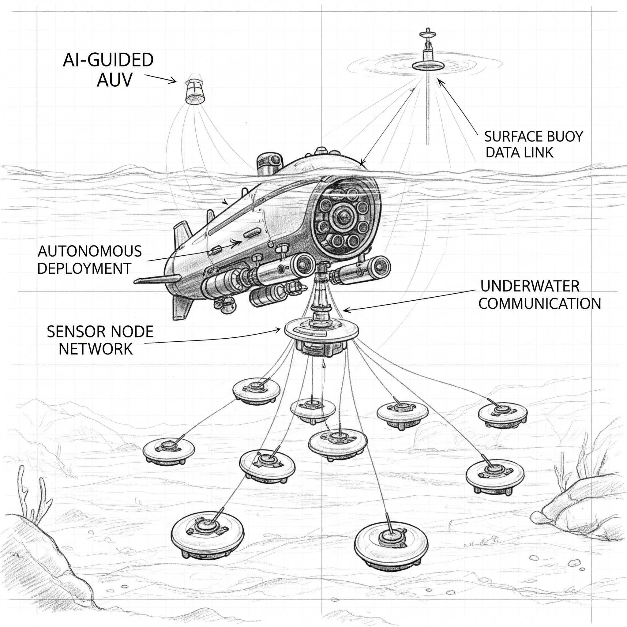 Underwater autonomous sensor network visualization
