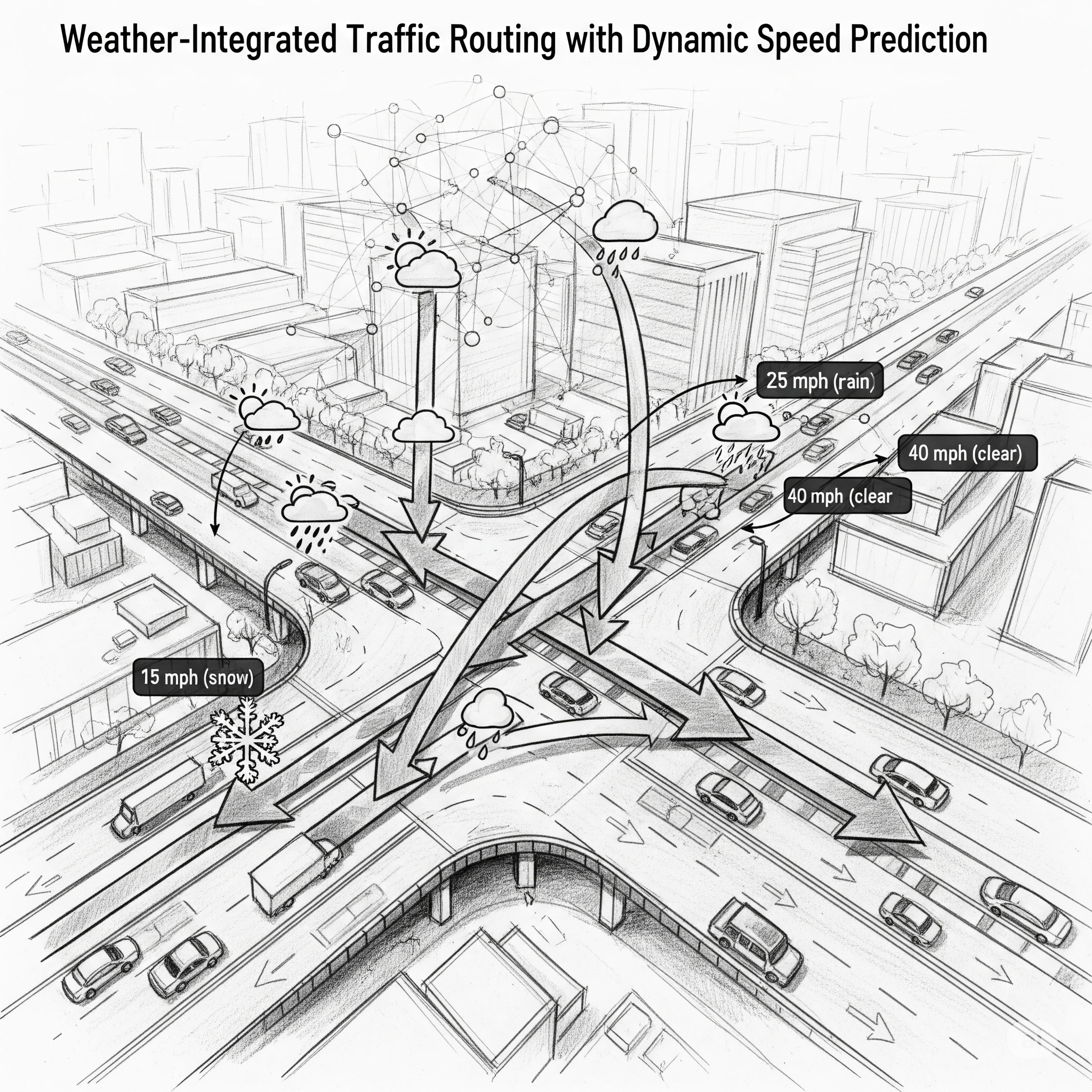 Weather affected traffic conditions visualization